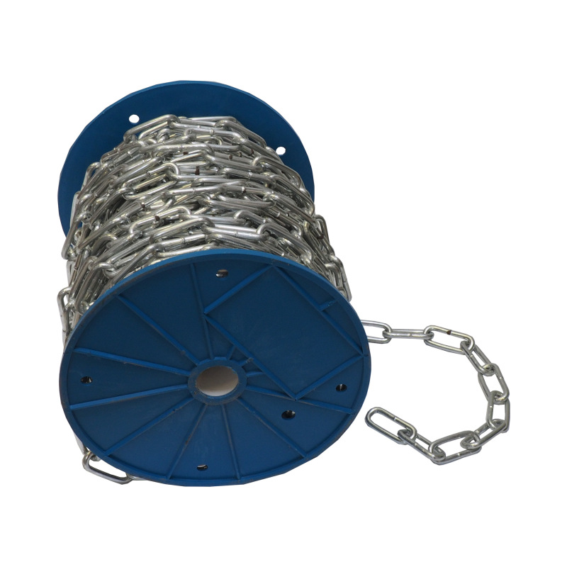 TOPTRADE reťaz neskúšaná, dlhé oko, na cievke, 3 mm x 100 m