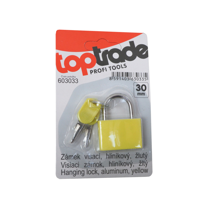 TOPTRADE zámok visiaci, žlutý, 30 mm 1