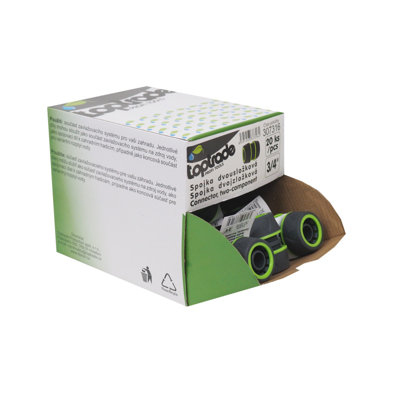 TOPTRADE spojka dvojzložková, 3/4", súprava 20 ks