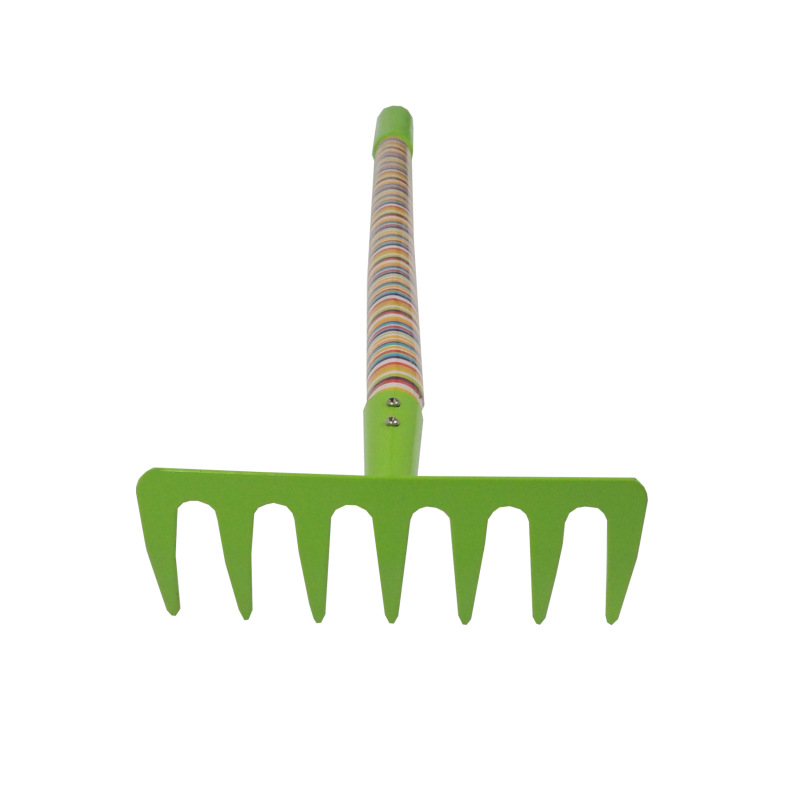 TOPTRADE náradie záhradné, detské, kovové - hrable 7 zubov, dlhá násada, 63 cm 3