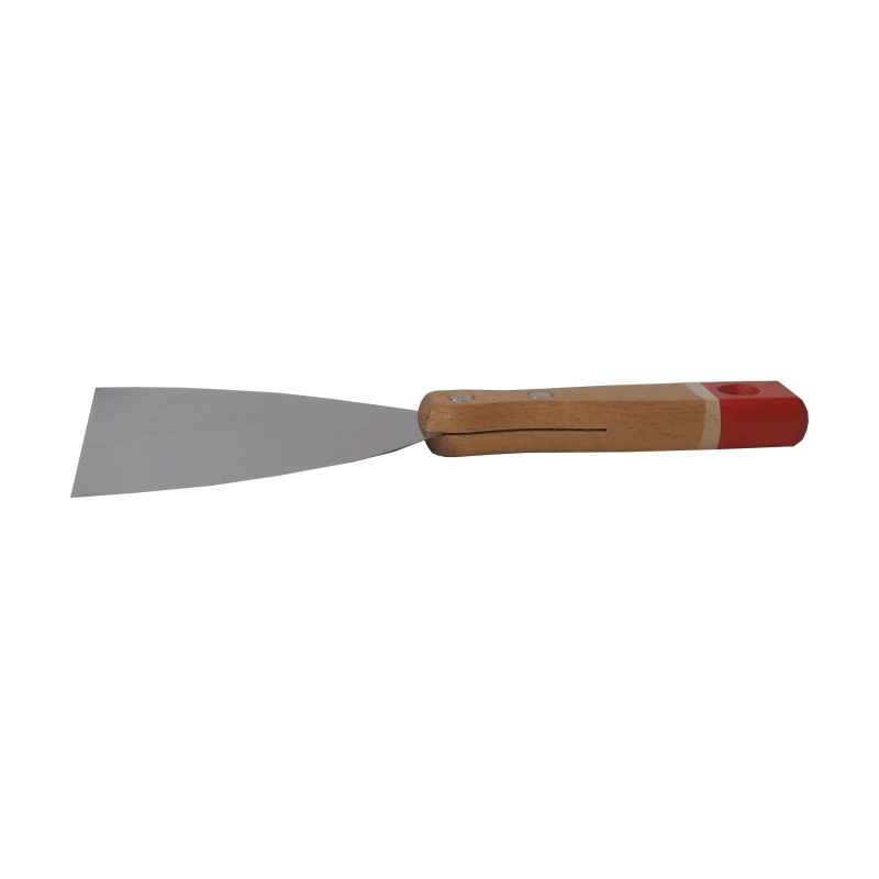 TOPTRADE špachtľa nerezová, s drevenou, nitovanou rukoväťou, 120 mm, profi 3