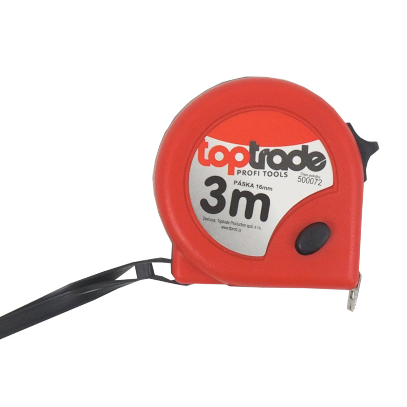 TOPTRADE meter zvinovací, dvojbrzdový, 16 mm x 3 m