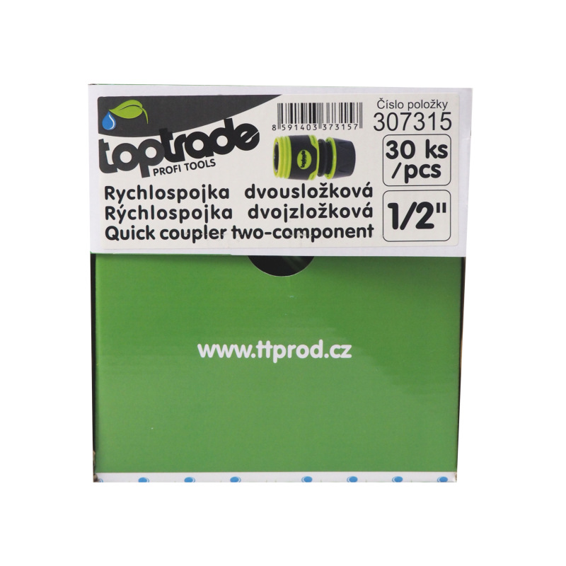 TOPTRADE rýchlospojka dvojzložková, 1/2", sada 30 ks 5