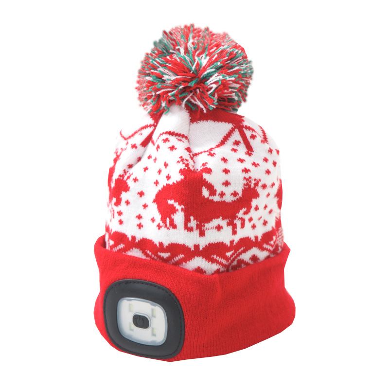 čiapka LED, X-mas Kids, veľkosť M, s LED svetlom, červená 2