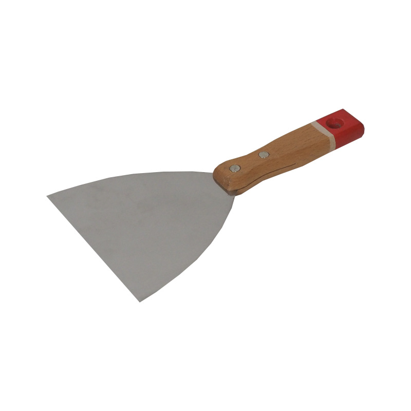 TOPTRADE špachtľa nerezová, s drevenou, nitovanou rukoväťou, 120 mm, profi 2