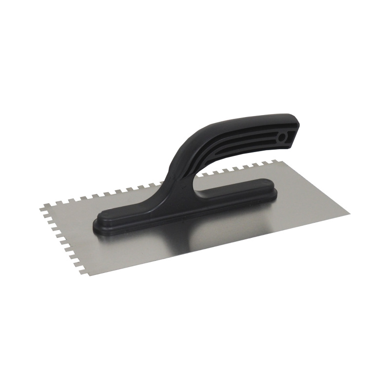 TOPTRADE hladítko nerezové, s plastovou rukoväťou, zub 6 mm, 270 x 130 mm, hobby