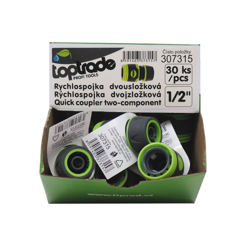 TOPTRADE rýchlospojka dvojzložková, 1/2", sada 30 ks 1