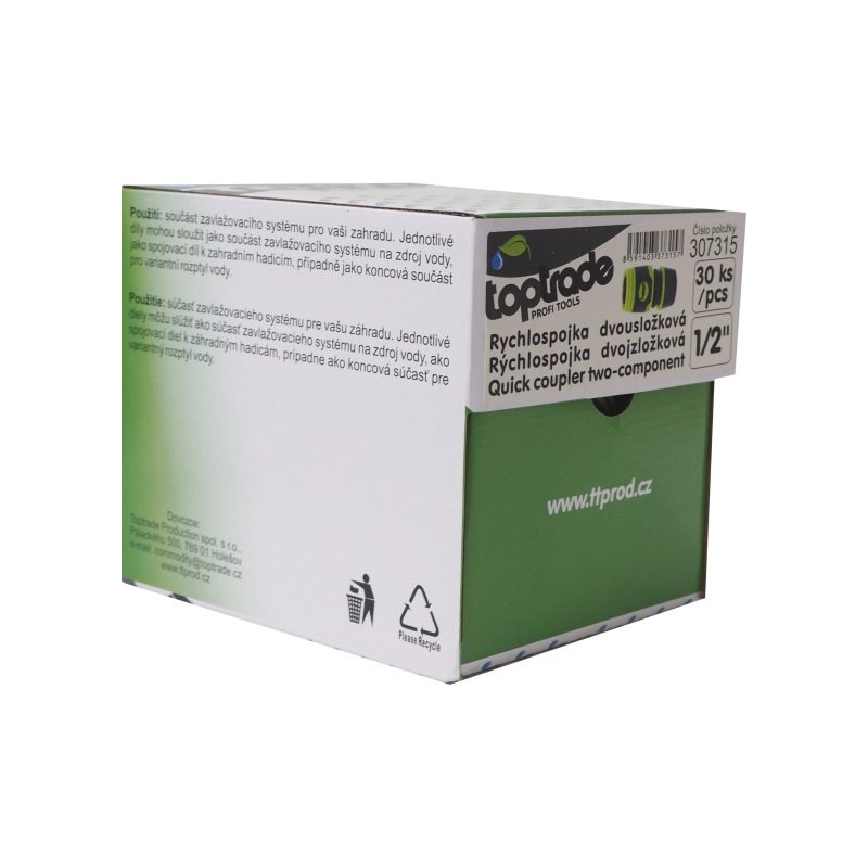 TOPTRADE rýchlospojka dvojzložková, 1/2", sada 30 ks 4