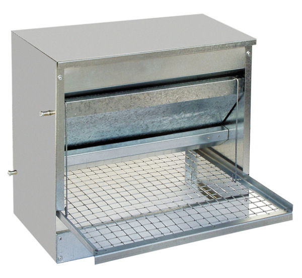 TOPTRADE kŕmidlo pozinkované, nášľapné, automatické, pre sliepky, 10 kg