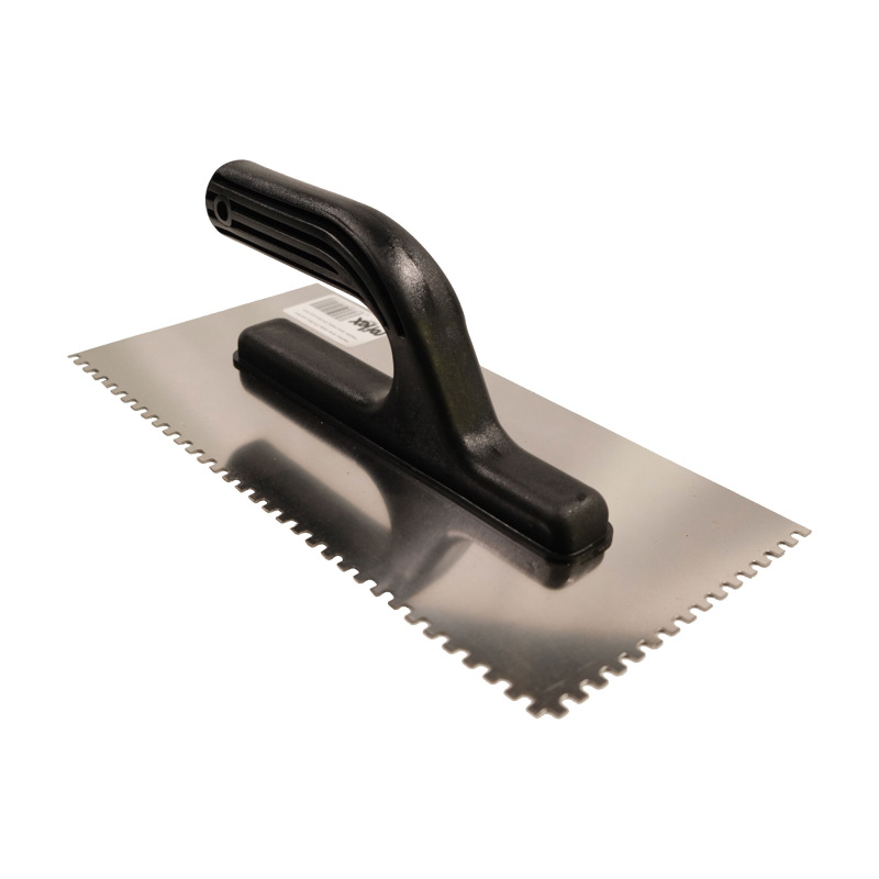 TOPTRADE hladítko nerezové, s plastovou rukoväťou, zub 4 mm, 270 x 130 mm, hobby 1