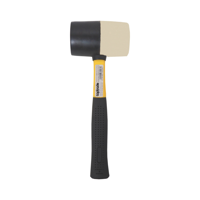 TOPTRADE kladivo gumené, čierne/biela, sa sklolaminátovou násadou, O 55 mm / 450 g, profi 1