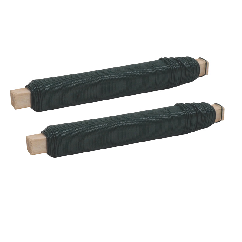 TOPTRADE drôt viazací, poplastovaný, zelený, O 0,65 (0,55) mm / 100 g, súprava 2 ks