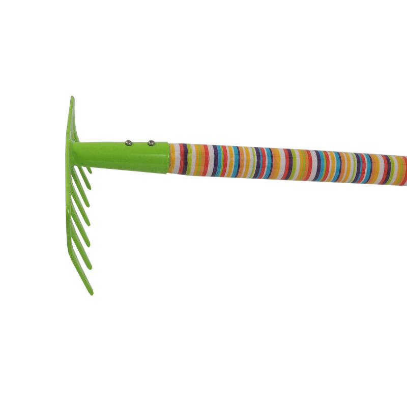 TOPTRADE náradie záhradné, detské, kovové - hrable 7 zubov, dlhá násada, 63 cm 5