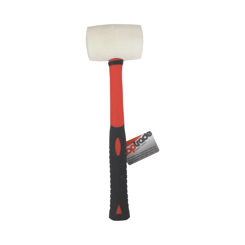 TOPTRADE kladivo gumené, biele, sa sklolaminátovou násadou, O 50 mm / 500 g, profi 2