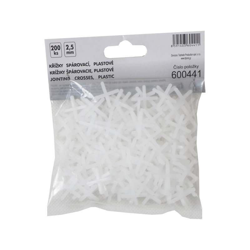 TOPTRADE krížiky plastové, špárovacie, 2,5 mm / 200 ks 2