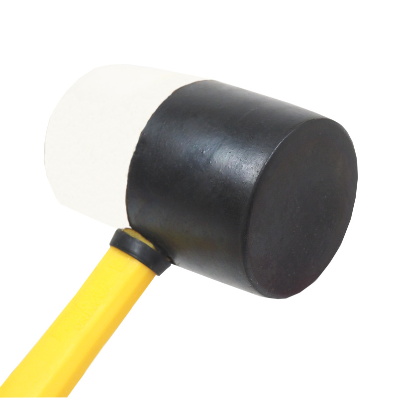 TOPTRADE kladivo gumené, čierne/biela, sa sklolaminátovou násadou, O 55 mm / 450 g, profi 8
