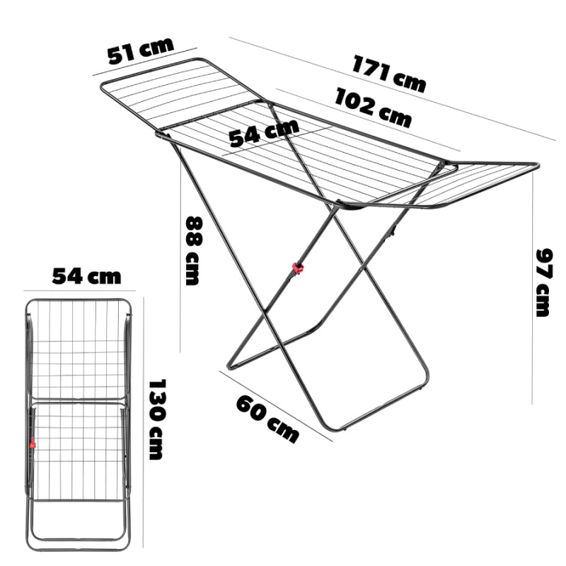 sušiak na bielizeň, rozkladací MAX black line, 18 m 4