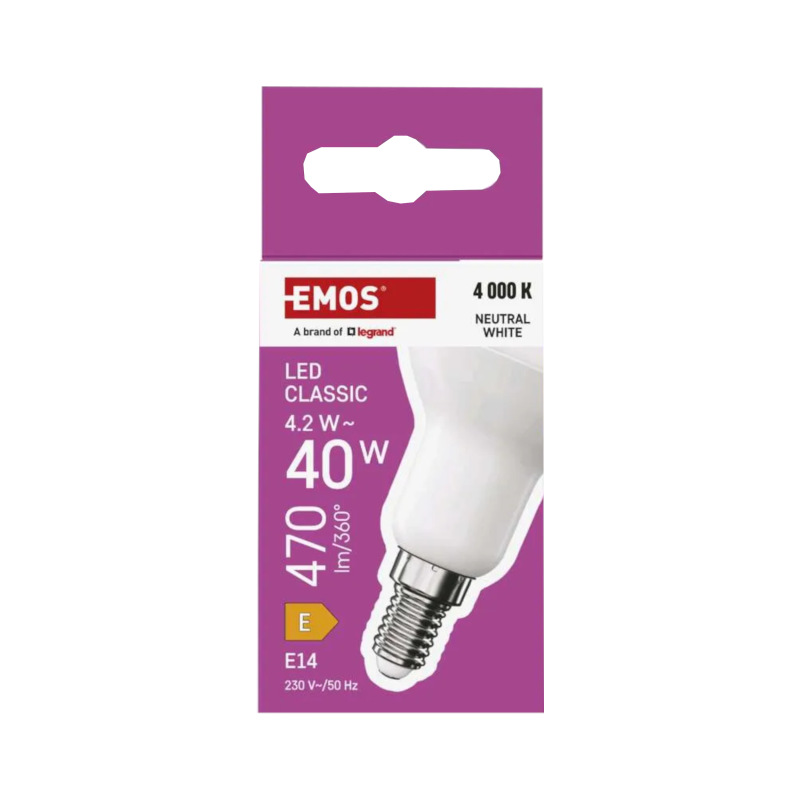žiarovka LED Classic, 6 W (40 W), pätica E14, tvar R50, A+, neutrálna biela 2