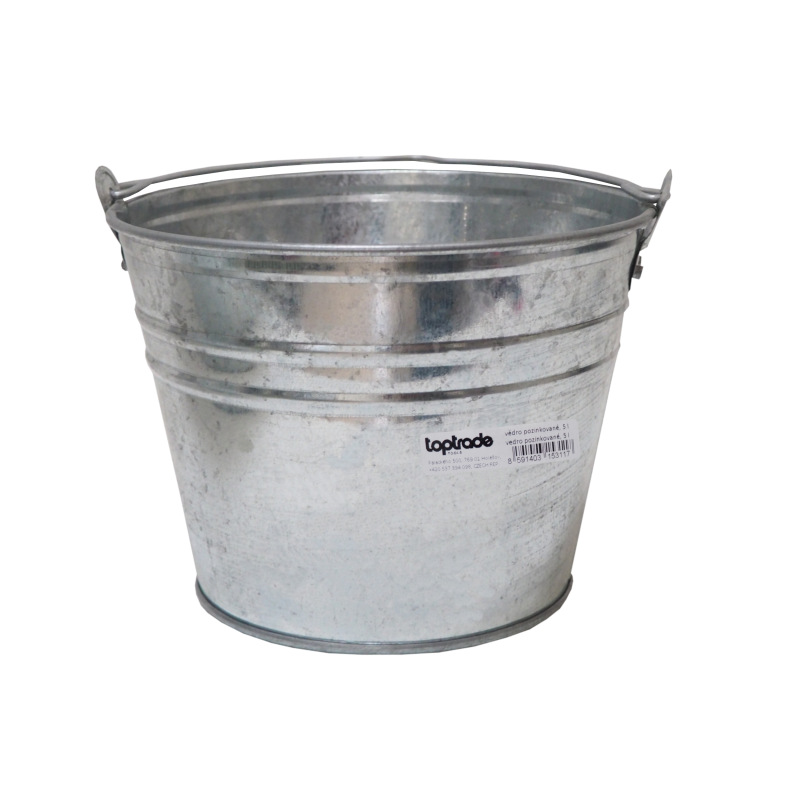 TOPTRADE vedro pozinkované, 5 l - BAZAR - rez 1