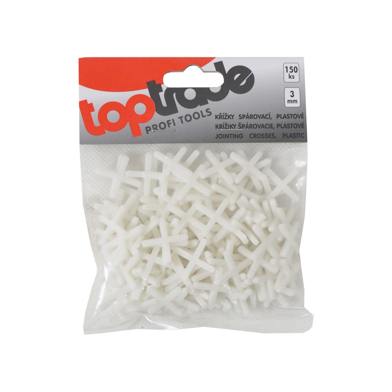 TOPTRADE krížiky plastové, špárovacie, 3 mm / 150 ks 1
