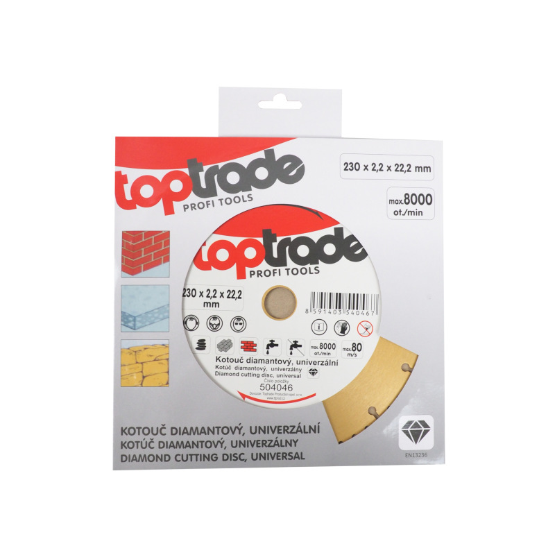 TOPTRADE kotúč diamantový, univerzálny, 230 x 2,0 x 22,2 mm 1