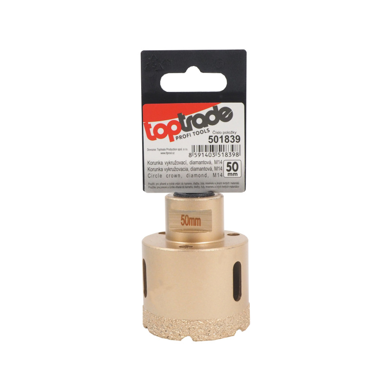 TOPTRADE korunka vykružovacia, diamantová, M14, O 50 mm 1