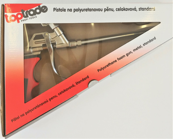 TOPTRADE pištoľ celokovová, na PU penu, 2 k. rukoväť, profi 1