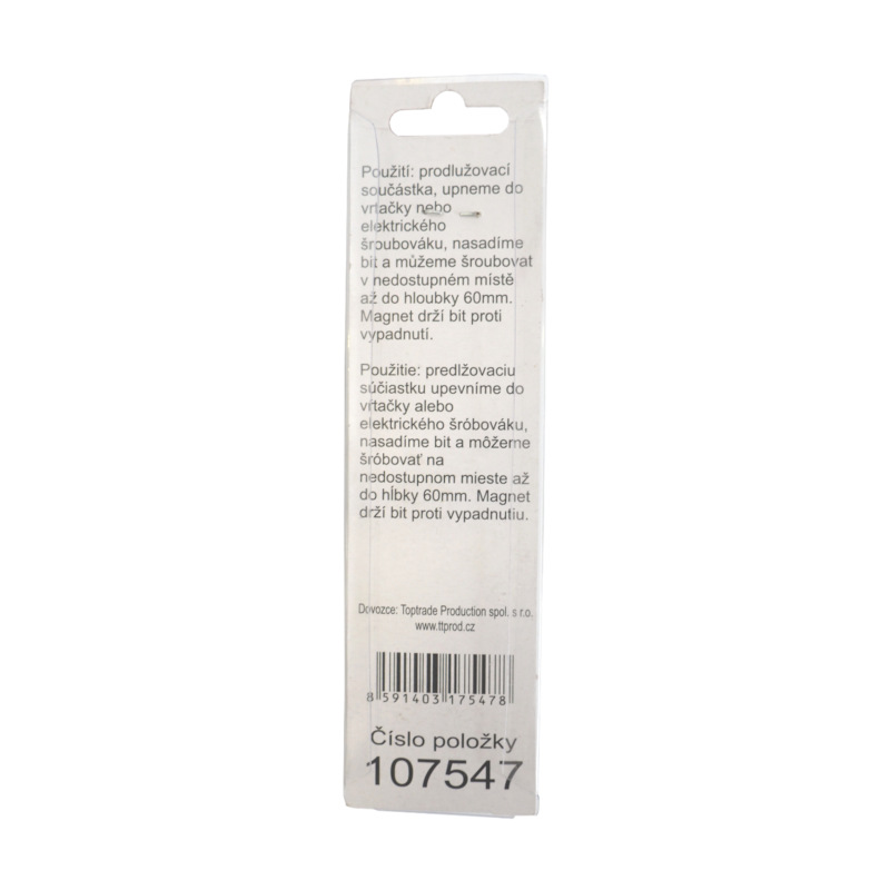 TOPTRADE držiak bitu predlžený, magnetický, 80mm 2