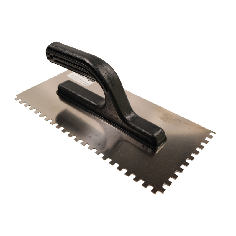 TOPTRADE hladítko nerezové, s plastovou rukoväťou, zub 6 mm, 270 x 130 mm, hobby 1