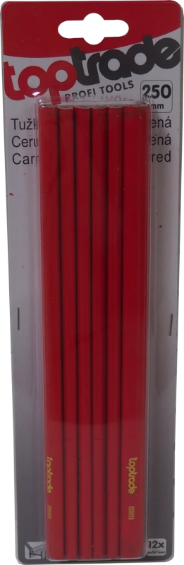 TOPTRADE ceruzka tesárska, červená, súprava 12 ks, 250 mm 1