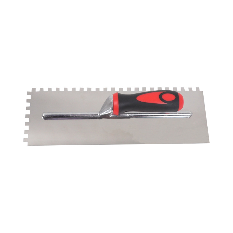 TOPTRADE hladítko nerezové, s pogumovanou rukoväťou, zub 8 mm, 360 x 120 mm, profi 2