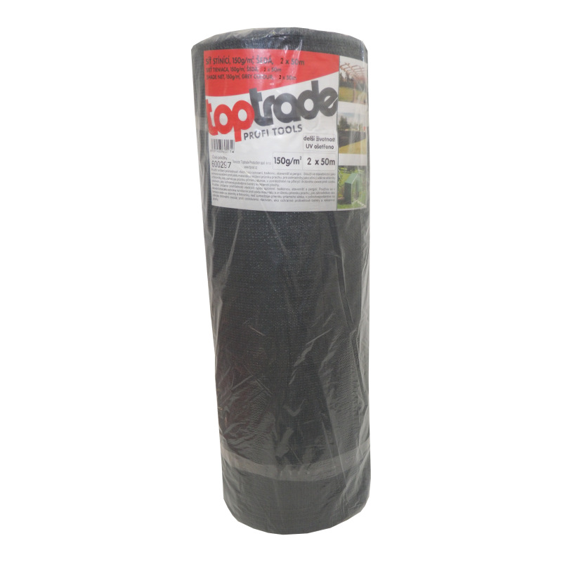 TOPTRADE sieť tieniaca, sivá, 2 x 50 m, 150 g / m2 1