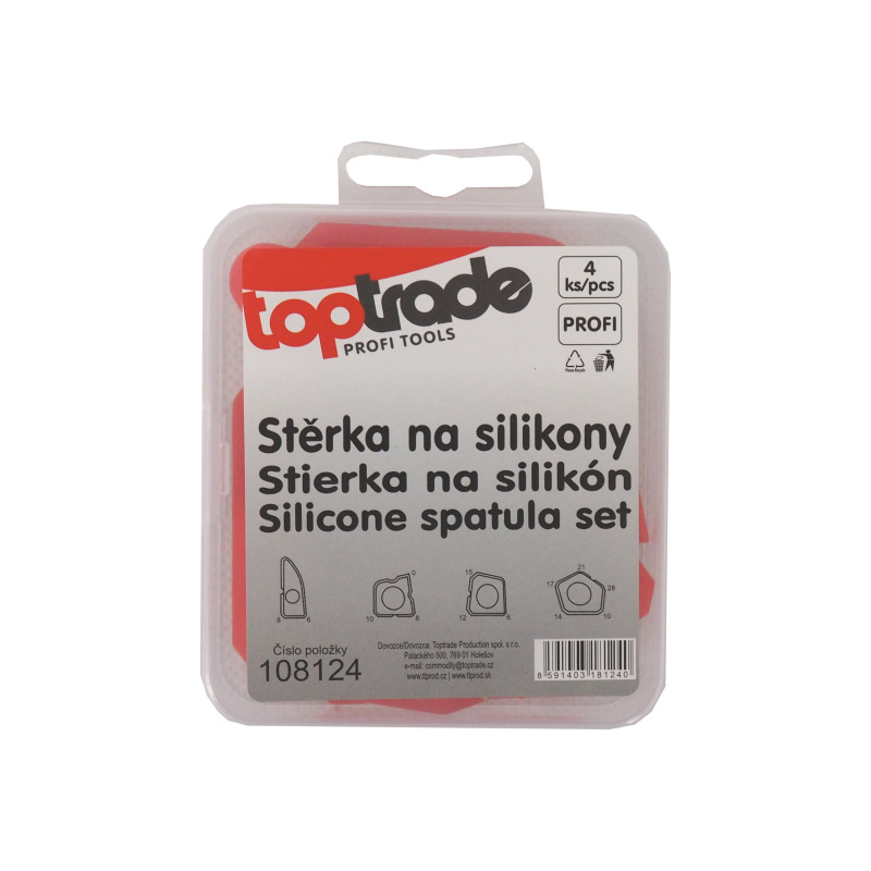 TOPTRADE stierka na silikóny, profi, sada 4 ks 1