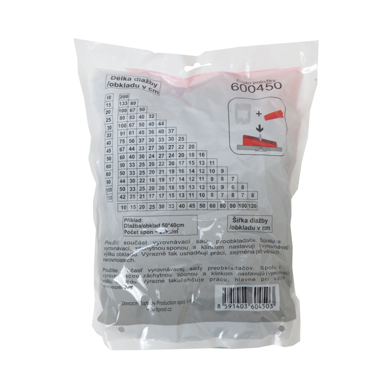 TOPTRADE spona, vyrovnávacia, záchytná, hr. 1 mm, vyrovnávacie výška 3 - 12 mm / 100 ks 2