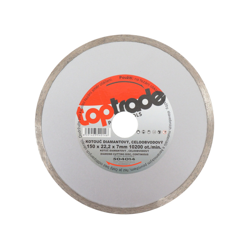 TOPTRADE kotúč diamantový, celoobvodový, 150 x 22.2 x 7 mm, štandard