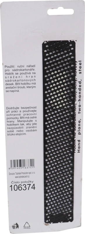 TOPTRADE hoblík na sadrokartón, kovový, 250 mm 1