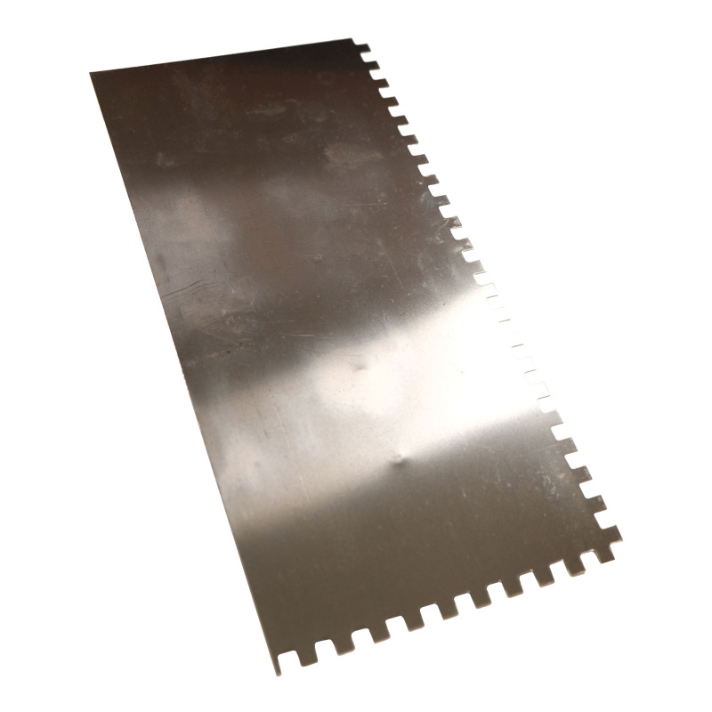 TOPTRADE hladítko nerezové, s plastovou rukoväťou, zub 6 mm, 270 x 130 mm, hobby 2
