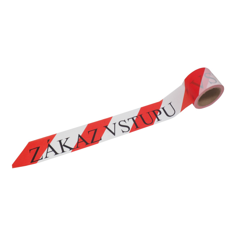 TOPTRADE páska výstražná, nelepiaca, "Zákaz vstupu", červeno - biela, 75 mm x 100 m