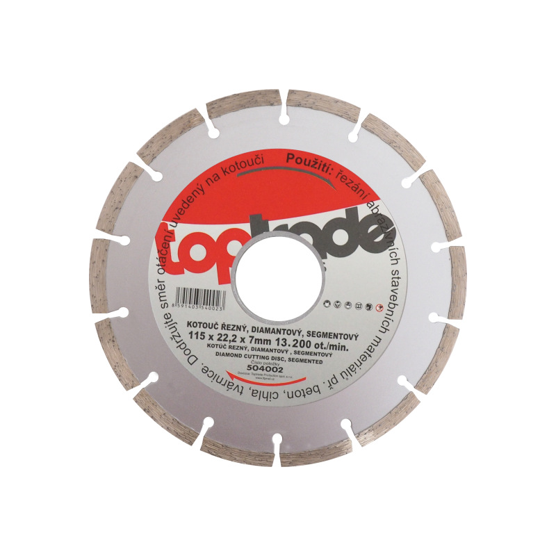 TOPTRADE kotúč diamantový, segmentový, 115 x 22.2 x 7 mm, štandard