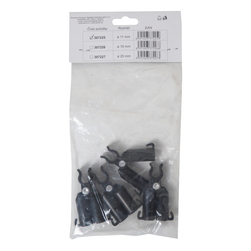 TOPTRADE spona plastová, na tyče záhradné, nastaviteľná, O 11 mm / 4 ks 2