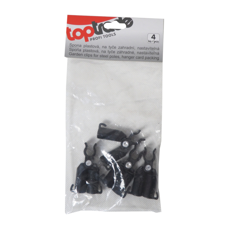 TOPTRADE spona plastová, na tyče záhradné, nastaviteľná, O 11 mm / 4 ks 1