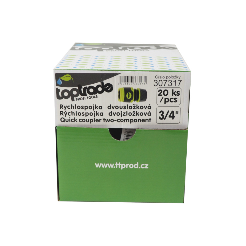 TOPTRADE rýchlospojka dvojzložková, 3/4", sada 20 ks 4
