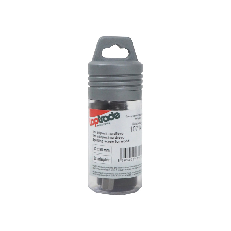 TOPTRADE tŕň štiepací, na drevo, 2 x adaptér 65 mm, SDS+ a šesťhran, 32 x 90 mm 1