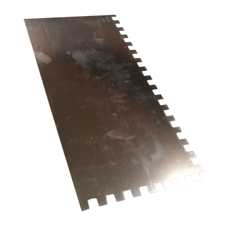 TOPTRADE hladítko nerezové, s plastovou rukoväťou, zub 8 mm, 270 x 130 mm, hobby 2