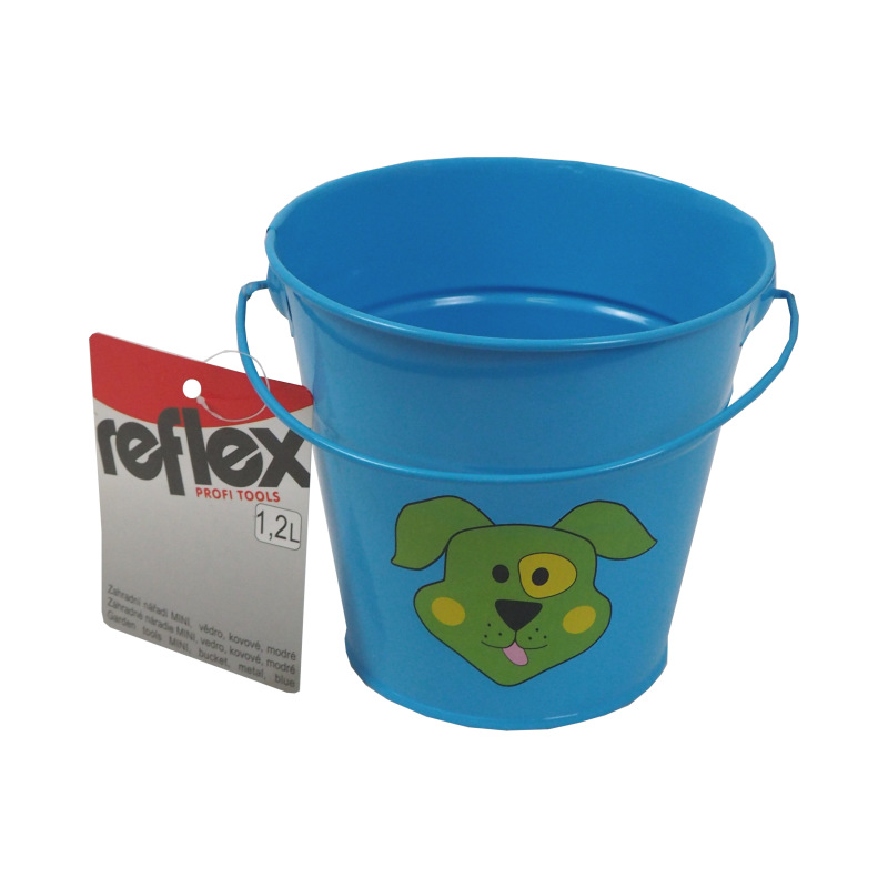 TOPTRADE náradie záhradné, detské - vedro, kovové, modré, 1,2 l 1