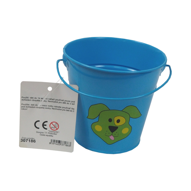 TOPTRADE náradie záhradné, detské - vedro, kovové, modré, 1,2 l 2