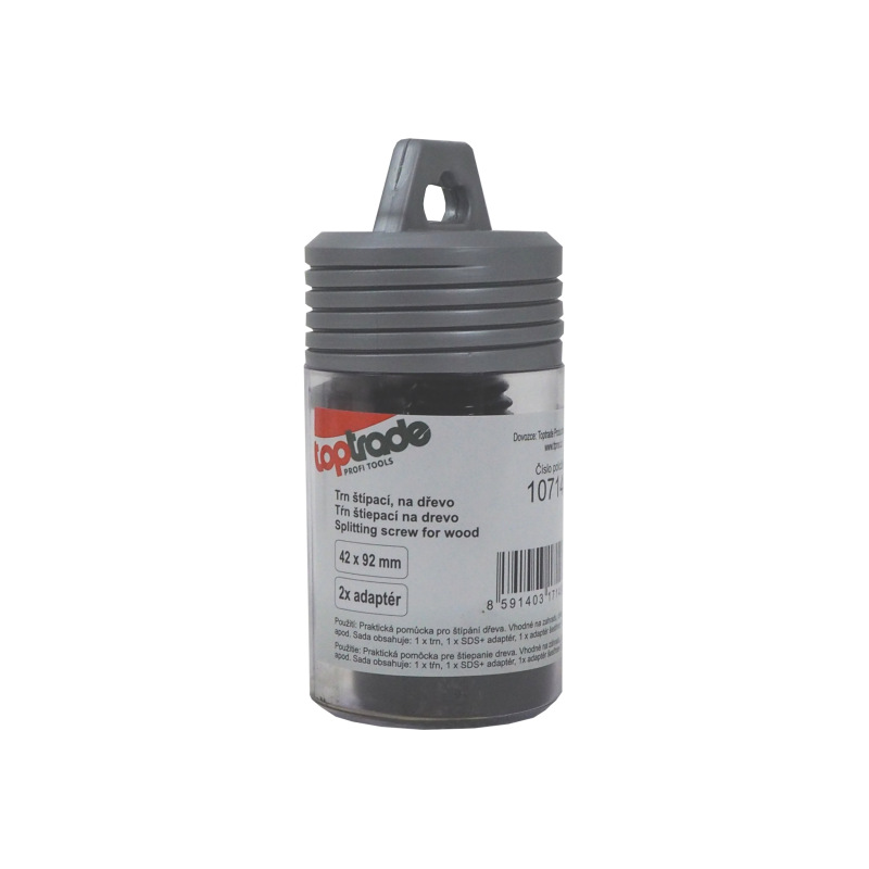 TOPTRADE tŕň štiepací, na drevo, 2 x adaptér 65 mm, SDS+ a šesťhran, 32 x 90 mm 2