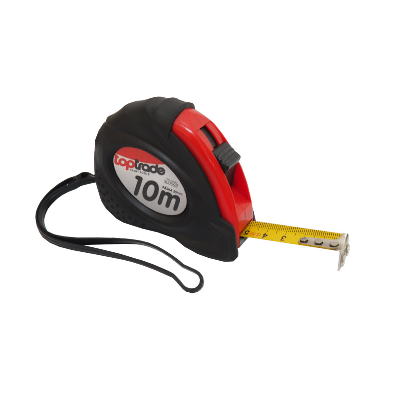 TOPTRADE meter zvinovací, s pogumovaným obalom a magnetom, 25 mm x 10 m