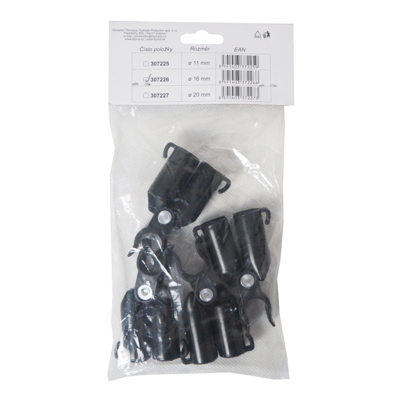 TOPTRADE spona plastová, na tyče záhradné, nastaviteľná, O 16 mm / 4 ks 2