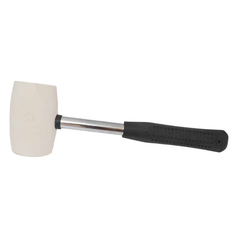 TOPTRADE kladivo gumené, biele, s kovovou rukoväťou, O 65 mm / 680 g, profi